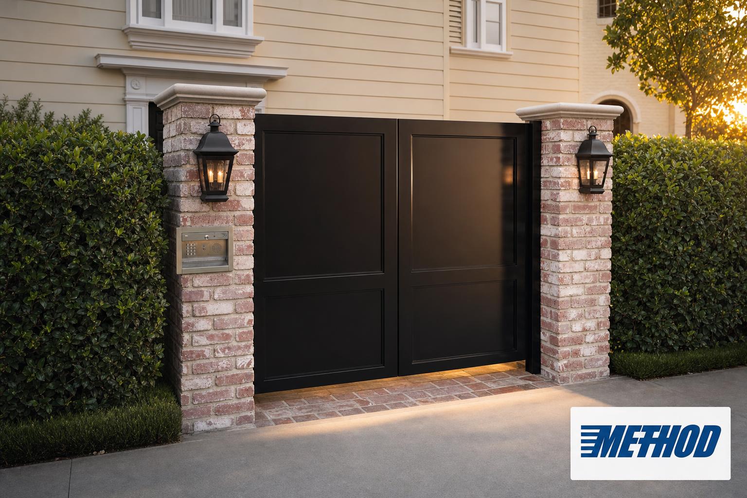 black and gold completed gate and fence project